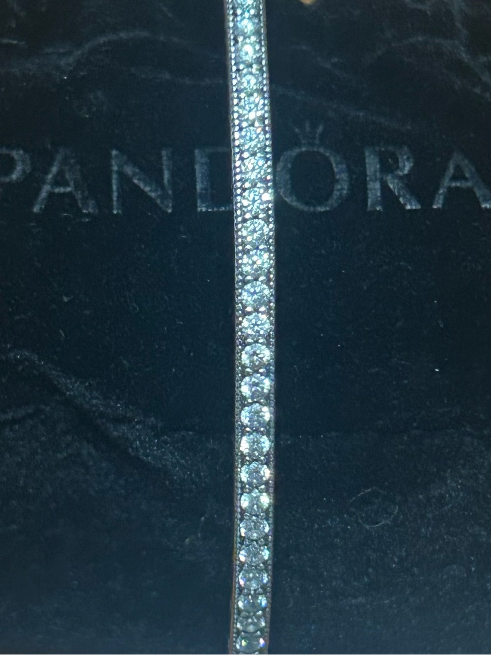 PANDORA Retired Timeless Elegance CZ Sterling Silver Bangle
